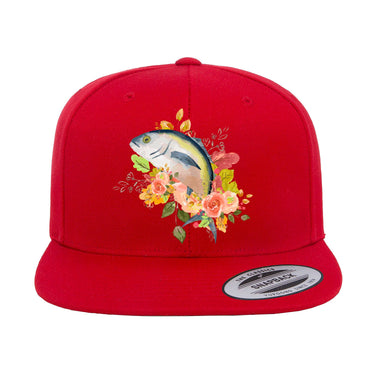 Fishing Flower Flat Bill Cap